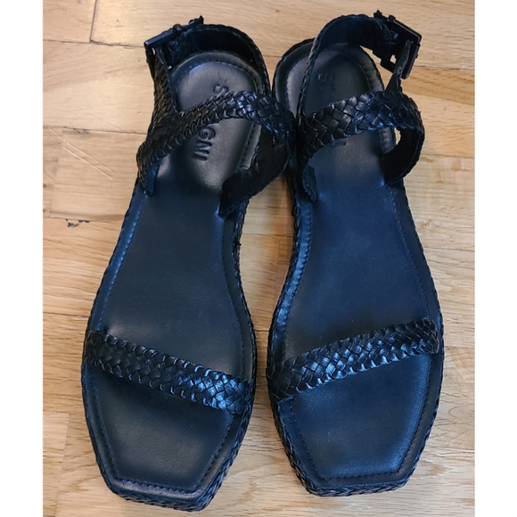 St. Agni Lori Woven leather Sandals Resortwear Coastal US 8 Black Scandi Girl - Picture 4 of 12